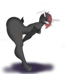  anthro ass_up big_butt bovid breasts butt caprine caprine_demon demon english_text female goat hair hi_res long_hair looking_at_viewer mammal original_characters red_hair small_breasts smile smiling_at_viewer solo text 