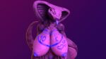 3d_(artwork) anthro big_breasts breasts cobra da.nilkaz digital_media_(artwork) female genitals hi_res nipples nude reptile sapphire(da.nilkaz) scalie simple_background snake solo tail tongue