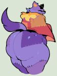 anthro big_butt butt curvy_figure darkner deltarune domestic_cat felid feline felis male mammal seam_(deltarune) shawl shawl_only slightly_chubby solo solo_focus undertale_(series) unknown_artist voluptuous