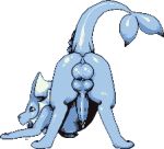  alpha_channel animal_genitalia animal_penis anus ass_up balls bodily_fluids butt canid canine canine_penis canis digital_media_(artwork) eeveelution erection feral genital_fluids genitals knot looking_at_viewer looking_back low_res male mammal nintendo open_mouth penis pok&eacute;mon pok&eacute;mon_(species) presenting presenting_balls presenting_hindquarters presenting_penis queenkami raised_tail rear_view simple_background smile solo spread_legs spreading sprite transparent_background vaporeon video_games 