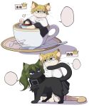 absurd_res container cup domestic_cat domestic_pet duo eyewear felid feline felis female feral feralized frieren_beyond_journey&#039;s_end furries_with_pets glasses hi_res j_humbo land_(frieren) male mammal tea_cup ubel_(frieren)