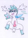  absurd_res genitals glassess hi_res knot legendary_pok&eacute;mon male nintendo penis pok&eacute;mon pok&eacute;mon_(species) raising_paw shaymin video_games 