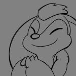  1:1 2020 aliasing alien ambiguous_gender anthro artbro black_and_grey dark_end_(stitch!) digital_drawing_(artwork) digital_media_(artwork) disney experiment_(lilo_and_stitch) eyes_closed grey_background hair hands_together happy hi_res lilo_and_stitch monochrome reaction_image simple_background sketch smile solo stitch! 