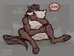  anthro bed blush bodily_fluids clyde_wolf digital_media_(artwork) english_text equid equine furniture genital_fluids horse male mammal nude peeing pillow simple_background solo tail text urine watersports wetting 