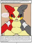  absurd_res angry anthro bandage_wraps ceiling curvy_figure female first_person_view generation_8_pokemon hi_res looking_at_viewer morpeko morpeko_(full_belly_mode) nintendo on_top open_mouth pokemon pokemon_(species) sephirus_(rodent_powered) softestpuffss solo story_in_picture text wide_hips 