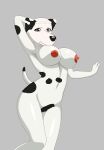 anthro base_used big_breasts bluey_(series) breasts canid canine canis chloe&#039;s_mum_(bluey) dalmatian digital_media_(artwork) domestic_dog female genitals mammal pixel_(artwork) pussy simple_background solo thelineshow