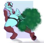  anthro anus big_butt brappybark butt canid canine claws clothed clothing embarrassed fart fart_cloud fart_fetish feet fox gassy hi_res jockstrap jockstrap_only male mammal pawpads pose slim solo thick_thighs topless underwear underwear_only 