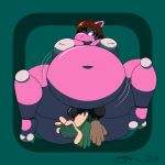 absurd_res animatronic anthro brown_hair common_hippopotamus dirtymac female front_pussy front_view genitals hair hands hi_res hippopotamid machine mammal overweight overweight_female pink_body pussy robot robot_anthro robotic unbirthing vaginal vore