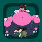  absurd_res animatronic anthro brown_hair common_hippopotamus dirtymac female front_pussy front_view genitals hair hands hi_res hippopotamid machine mammal overweight overweight_female pink_body pussy robot robot_anthro robotic unbirthing vaginal vore 