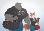  2020 anthro biceps big_muscles biped bottomwear canid canine canis clothed clothing denim denim_bottomwear denim_clothing digital_drawing_(artwork) digital_media_(artwork) duo eyebrows fox fur grey_body grey_fur gym_bag hand_holding hi_res jeans jonathan_(juano) juano larger_anthro larger_male male mammal muscular muscular_anthro muscular_male orange_body orange_fur pants pecs red_fox simple_background size_difference smaller_anthro smaller_male stephen_(juano) tail true_fox walking white_background wolf 