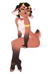  &lt;3 absurd_res anthro barefoot bovid breasts caprine captainpudgemuffin collar female goat hi_res kody_(pudgeruffian) mammal nipple_piercing nipples nude piercing simple_background small_breasts solo white_background 
