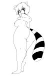 ailurid anthro butt female hi_res insanecat looking_at_viewer mammal markings nipples nude presenting presenting_hindquarters red_panda smile solo striped_markings striped_tail stripes tail tail_markings