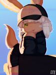 absurd_res ambiguous_gender anthro baseball_cap blep clothing fur hair hat headgear headwear hi_res lit_from_behind looking_at_viewer made_in_abyss nanachi one_eye_closed skalelsky solo tan_body tan_fur tongue tongue_out white_hair wink winking_at_viewer