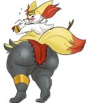  2023 anklet anthro backsack balls barefoot big_butt biped black_body blush bodily_fluids bottom_heavy bottomwear bracelet braixen branch butt butt_focus circlet clothed clothing colored_sketch digital_drawing_(artwork) digital_media_(artwork) digitigrade dipstick_tail feet femboy flustered flustered_male full-length_portrait fur generation_6_pokemon genitals gold_(metal) gold_bracelet gold_jewelry hi_res huge_butt huge_hips hydrareality inner_ear_fluff jewelry loincloth loincloth_only looking_at_own_butt looking_at_self looking_back looking_back_at_self low-angle_view male markings mostly_nude multicolored_body multicolored_fur nervous nintendo orange_body orange_fur pear-shaped_figure pokemon pokemon_(species) portrait rear_view simple_background sketch slightly_chubby slightly_chubby_anthro slightly_chubby_male solo standing sweat sweaty_butt tail tail_markings thick_thighs topless tuft vista_(hydrareality) wavy_mouth white_background white_body white_fur wide_hipped_male wide_hips yellow_body yellow_fur 