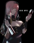  1girl bangs black_background black_nails blunt_bangs bottle breasts cleavage cleavage_cutout clothing_cutout cup drinking_glass eyebrows_visible_through_hair highres hololive hololive_english imdsound long_hair medium_breasts mori_calliope pink_hair red_eyes see-through tiara upper_body veil virtual_youtuber wine_bottle wine_glass 