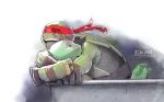  accessory bathtub blue_eyes bodily_fluids brother brothers crying duo eyes_closed green_body green_skin headband hug leonardo_(tmnt) male p-joart raphael_(tmnt) reptile scalie shell sibling signature tears teenage_mutant_ninja_turtles turtle 