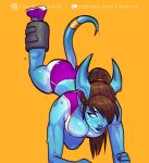  bilkaya blizzard_entertainment breasts butt clothed clothing draenei exercise female horn humanoid solo tale video_games warcraft workout workout_clothing workout_equipment 