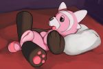  ailurid animate_inanimate anus bed female feral fur furniture genitals living_plushie lying mammal nintendo nova_nsfw nude on_bed open_mouth pink_body pink_fur plushie pok&eacute;mon pok&eacute;mon_(species) presenting pussy semi-anthro solo spread_legs spreading stufful video_games 