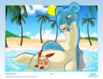  &lt;3 &lt;3_eyes absurd_res ambiguous_gender beach blush bodily_fluids cum cum_in_mouth cum_in_pussy cum_inside female female/ambiguous feral genital_fluids genitals group hi_res lapras living_insertion long_neck minun nintendo oral oral_vore palm_tree plusle pok&eacute;mon pok&eacute;mon_(species) presenting seaside shell size_difference softestpuffss spiral_eyes tree unbirthing vaginal video_games vore water 