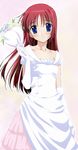  artist_request bride da_capo da_capo_i dress gloves highres red_hair shirakawa_kotori solo wedding_dress white_dress white_gloves 