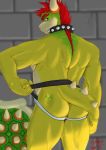  absurd_res anthro bowser butt clothing collar hermesdidit hi_res jockstrap koopa looking_at_viewer male mario_bros muscular muscular_anthro muscular_male nintendo scalie simple_background solo solo_focus spiked_collar spikes tattoo_on_butt underwear video_games 
