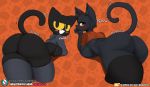  anthro big_breasts big_butt breasts burgerkiss butt clothed clothing conditional_dnp domestic_cat duo english_text felid feline felis female google google_doodle halloween hi_res holidays mae_borowski magic_cat_academy mammal momo_(google) night_in_the_woods presenting presenting_hindquarters text url video_games 