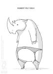  2012 ambiguous_gender anthro beady_eyes clothing conditional_dnp english_text fishnet fishnet_legwear footwear greyscale high_heels horn jollyjack legwear lingerie male_(lore) mammal monochrome rhinocerotoid shoes solo text 