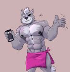  anthro canid canine canis fur grey_body grey_fur hi_res male mammal muscular muscular_anthro muscular_male nintendo phone solo star_fox towel video_games waffle_(artist) wolf wolf_o&#039;donnell 