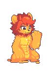  2:3 anthro dragontim felid goo_creature gooey hair half_body lion low_res male mammal orange_hair pantherine solo 