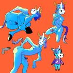  1:1 animal_crossing anthro anus balls butt disembodied_penis duo equid equine genitals girly goatjeph hi_res hooves horn horse julian_(animal_crossing) makeup male male/male mammal nintendo nude penis raised_tail unicorn video_games 