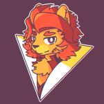  1:1 anthro artwork_(digital) dragontim felid fluffy fur hair headshot_portrait lion looking_at_viewer low_res male mammal pantherine portrait red_hair simple_background solo 