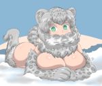  :3 animal_humanoid big_breasts biped breasts butt claws cleavage clothed clothing cute_fangs day felid felid_humanoid female finger_claws fluffy fluffy_tail front_view fur glistening glistening_body glistening_skin green_eyes grey_hair grey_inner_ear grey_spots hair huge_breasts humanoid light_skin looking_at_viewer lying mammal mammal_humanoid multicolored_body multicolored_fur multicolored_hair neck_tuft nom nude on_front outside pantherine pantherine_humanoid paws pupils slit_pupils snow snow_leopard_humanoid solo spots spotted_body spotted_fur spotted_hair tail_nom theordomalleus toe_claws tuft two_tone_body two_tone_fur two_tone_hair 