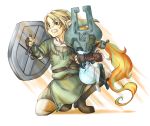  dogear218 duo elf female humanoid humanoid_pointy_ears hylian link male melee_weapon midna nintendo nude simple_background sword the_legend_of_zelda thick_thighs twili twilight_princess video_games weapon white_background wide_hips 