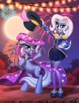  bottomwear cape clothing equid equine female fireworks friendship_is_magic full_moon harwick hasbro hat headgear headwear hi_res hooves horse human mammal moon my_little_pony pony purple_eyes skirt square_crossover stage top_hat trixie_(eg) trixie_(mlp) witch_hat wizard_hat 