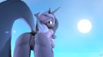  16:9 3d_(artwork) 4k absurd_res animal_humanoid anthro anus breasts butt crown digital_media_(artwork) equid equid_humanoid equine equine_humanoid female firm_ass fluffy friendship_is_magic genitals glowing glowing_eyes hair hasbro hi_res horn humanoid mammal mammal_humanoid mane mane_hair my_little_pony naughty_cube nude princess_luna_(mlp) pussy sky slim small_breasts solo source_filmmaker sun sunray wet wet_body widescreen 
