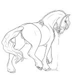  1:1 2017 anatomically_correct anatomically_correct_genitalia anatomically_correct_pussy animal_genitalia animal_pussy black_and_white bodily_fluids clitoris draft_(disambiguation) drooling equid equine female feral genitals hi_res horse inktober line_art mammal monochrome pony pussy saliva simple_background solo tabascocat white_background 
