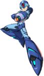 1boy android arm_cannon blue_eyes gloves green_eyes helmet highres joints male_focus mizuno_keisuke neon_lights neon_trim official_alternate_costume official_art redesign robot robot_joints rockman rockman_x rockman_x_dive solo third-party_source transparent_background weapon x_(rockman) 