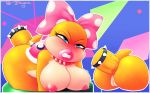  accessory anal angry anthro blush disembodied_penis female genitals hair_accessory hair_bow hair_ribbon hi_res jewelry koopa koopaling lips male mario_bros necklace nintendo nipples penis pussy questionable_consent ribbons scalie sirredbenjamin stuck thick_lips video_games wendy_o._koopa 