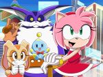  2020 4:3 ambiguous_gender amy_rose anthro big_the_cat biped blue_body blue_eyes blue_sky brown_eyes chao_(sonic) cheese_the_chao clothing cream_the_rabbit day detailed_background digital_media_(artwork) domestic_cat dress eulipotyphlan fake_screenshot felid feline felis female fist fur gloves green_eyes group handwear hedgehog lagomorph leporid male mammal on_model open_mouth open_smile orange_clothing orange_dress outside piko_piko_hammer pink_body pink_fur purple_body purple_fur rabbit red_clothing red_dress sky skyscraper smile sonic_the_hedgehog_(series) sonic_x tan_body tan_fur white_body white_clothing white_fur white_gloves y-firestar yellow_eyes 