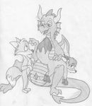  anthro canine cub dragon duo female fox greyscale interspecies llewellyn male mammal millicent_mudd millie monochrome ozy ozy_and_millie ozymandias_llewellyn pencils penis sketch webcomic young 