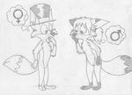  &#9792; &#9794; balls canine cub female fox greyscale hair hat male mammal millicent_mudd millie monochrome nude ozy ozy_and_millie ozymandias_llewellyn pencils pussy sheath sketch webcomic young 