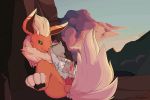  absurd_res duo eeveelution feral flareon hi_res jaylus_t_meowstic knot male male/male mountain nintendo pok&eacute;mon pok&eacute;mon_(species) poochyena sex sunset video_games vovo 