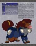  armor canid canine canis domestic_dog english_text fapp feral future genitals hi_res hyper male mammal min penis penis_tongue rpg_(disambiguation) science_fiction space tabletop text 