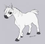  2020 ambiguous_gender asinus brown_eyes digital_media_(artwork) donkey equid equine feral grey_background hair hi_res hooves mammal simple_background smile solo white_hair zazush-una 