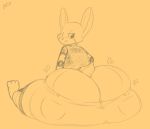  anthro big_butt blush bottomwear butt butt_focus butt_squish clothed clothing disney english_text female frown fur huge_butt huge_hips huge_thighs hyper hyper_butt hyper_hips judy_hopps lagomorph leporid looking_at_butt looking_at_self looking_back low_pants mammal monochrome one_eye_closed pants pants_down partially_clothed police_uniform rabbit rear_view signature simple_background sitting solo squish text thick_thighs three-quarter_view tight_bottomwear tight_clothing tight_pants topwear uniform vest wide_hips xero zootopia 