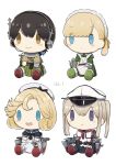  :o bangs black_hair blonde_hair blush_stickers capelet character_doll cup doll dress eyebrows_visible_through_hair graf_zeppelin_(kantai_collection) hair_ribbon hat headphones headset highres janus_(kantai_collection) japanese_clothes kantai_collection kasuga_maru_(kantai_collection) long_hair maid_headdress military military_uniform no_humans open_mouth peaked_cap ponytail ribbon rigging sailor_collar sailor_dress shin&#039;you_(kantai_collection) short_hair simple_background smile taiyou_(kantai_collection) teapot twintails uniform white_background yamashiki_(orca_buteo) 