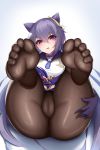  animal_ears cameltoe damao_yu feet genshin_impact keqing pantyhose 