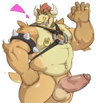  ! 2020 absurd_res anthro armband bowser chest_tuft facial_piercing genitals gesture hair hand_on_hip harness hi_res horn humanoid_genitalia humanoid_penis koopa male mario_bros musclegut muscular_arms navel navel_piercing nintendo nipple_piercing nipple_ring nipples nose_piercing nose_ring ok_sign penis piercing pink_penis portrait red_hair ring scalie shell-less simple_background solo spiked_armband spikes standing thick_thighs three-quarter_portrait tuft vein veiny_penis video_games vincethetiger white_background white_horn 