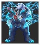  absurd_res animal_genitalia anthro big_penis canid canine canis deity duo electricity erection genitals glistening glistening_claws glistening_eyes hi_res knot krowlfer league_of_legends ligoni male male/male mammal muscular muscular_male pawpads penis riot_games scared size_difference smug_face smug_grin sparks ursid video_games volibear volibear_(lol) were werecanid werecanine werewolf wolf 
