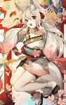  animal_ears garter japanese_clothes kitsune lm520lm520 tail 